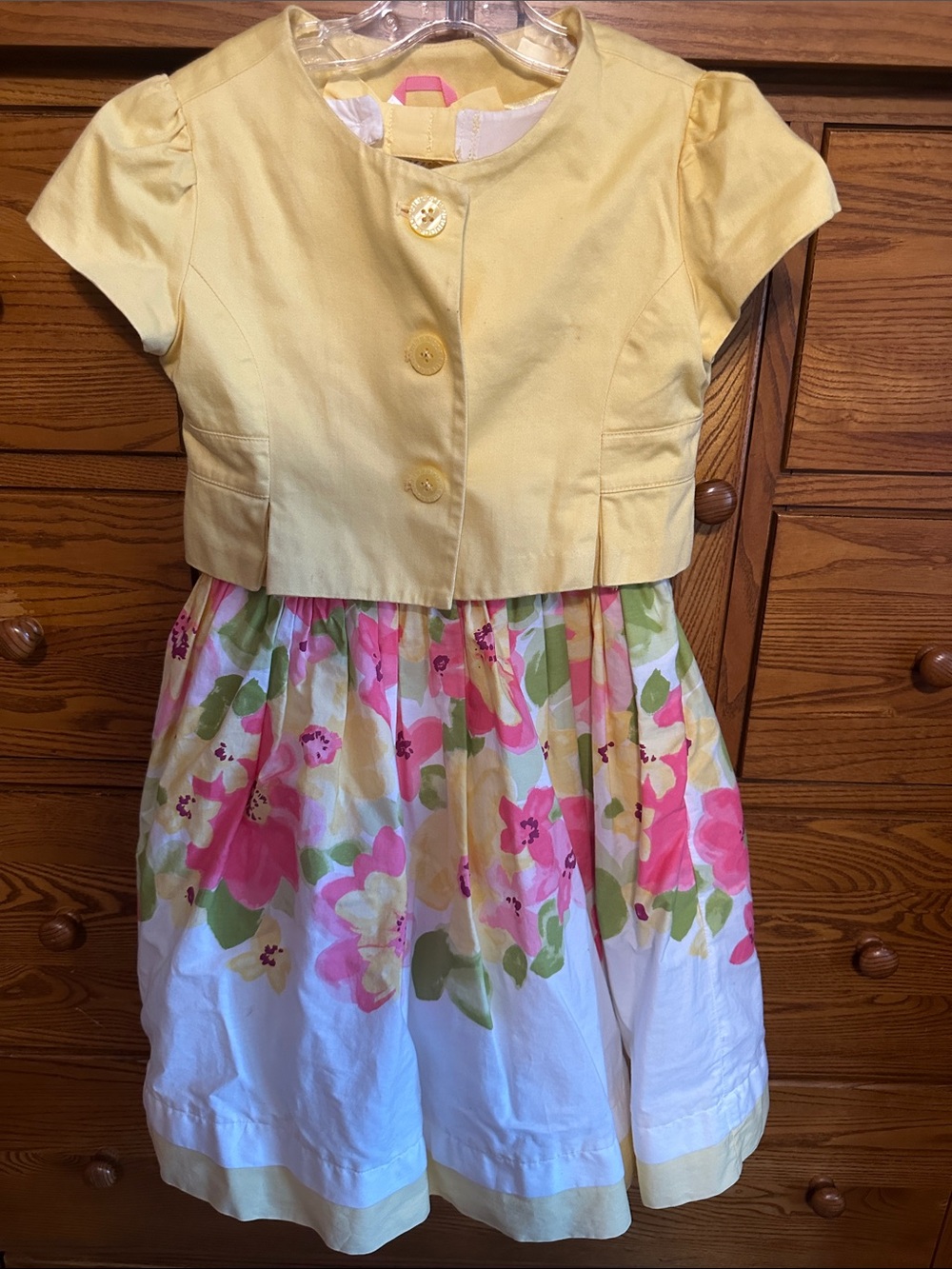 Gymboree Yellow Jacket with White Floral Skirt Girls' Dress